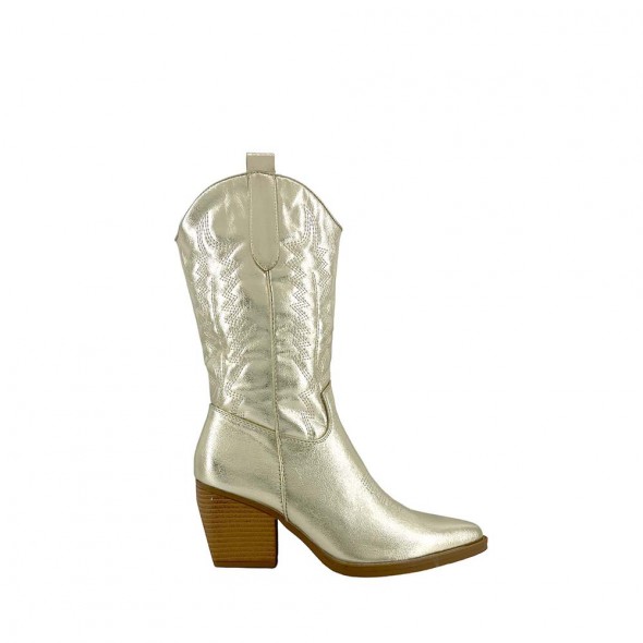 Bota Campera PU Tacón Ancho